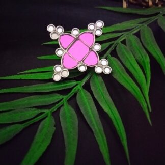 Glass geometric diamond ring - 6