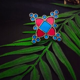 Glass geometric diamond ring - 3