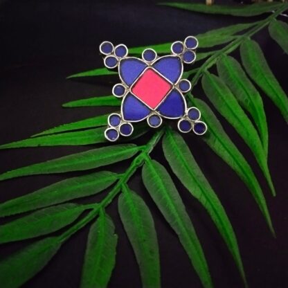 Glass geometric diamond ring - 4