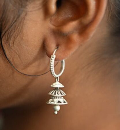 Layered contemporary jhumkis  hoops -1 - Image 3