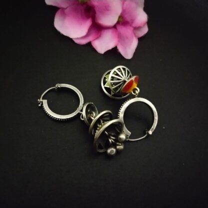 Layered contemporary jhumkis  hoops - 3 - Image 2