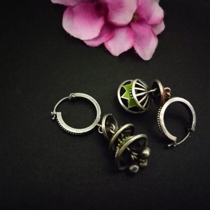 Layered contemporary jhumkis  hoops - 3