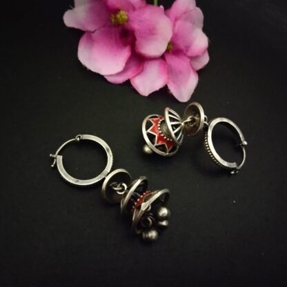 Layered contemporary jhumkis  hoops -1 - Image 2