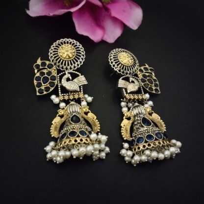 Ornate chidiya jhumka -4