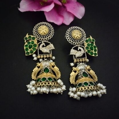 Ornate chidiya jhumka -2
