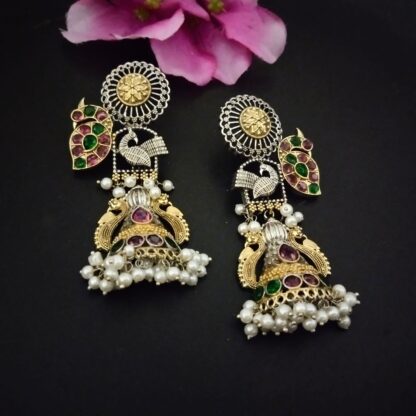 Ornate chidiya jhumka - 5