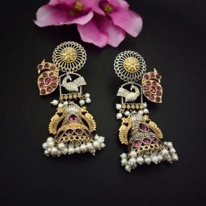Ornate chidiya jhumka -3