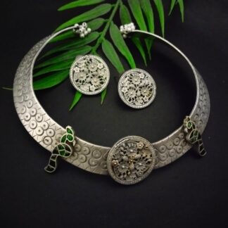 Round texture hasli set - green