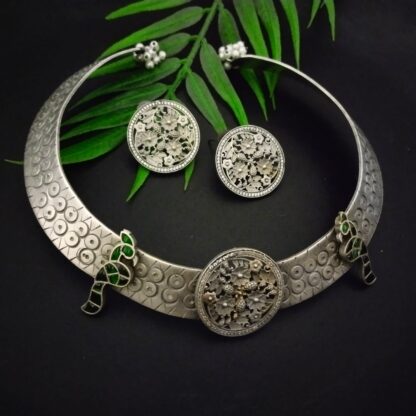Round texture hasli set - green