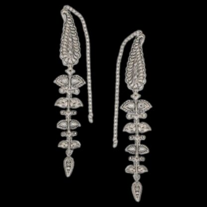 Ornate long kanauti earrings - 3 - Image 3