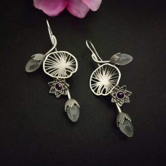 Floral orchid earrings -2