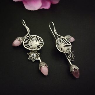 Floral lotus earrings -1