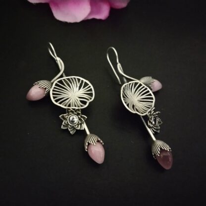 Floral lotus earrings -1