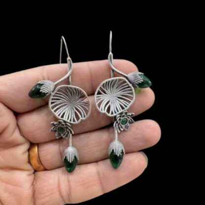 Floral orchid earrings - 6 - Image 2