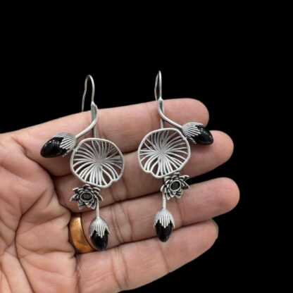 Floral orchid earrings -3 - Image 2