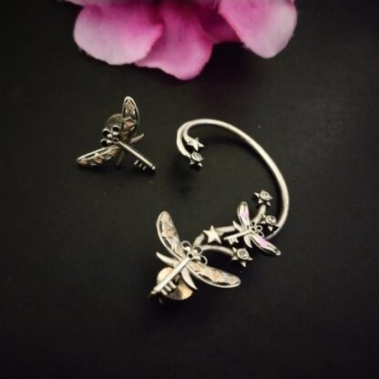 Asymetrical butterfly ear cuff