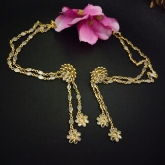 Floral ornate studs with kaanchain
