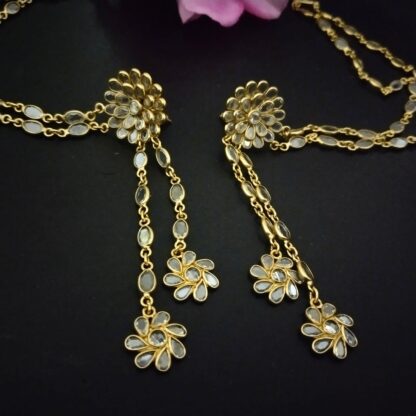 Floral ornate studs with kaanchain - Image 2
