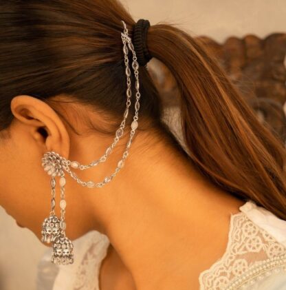 Floral ornate studs with kaanchain - Image 4