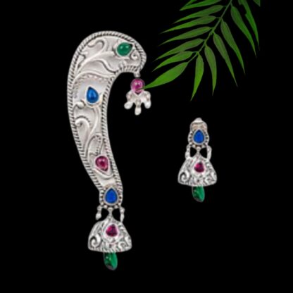 Asymetrical ornate ear cuff jhumki - Image 4