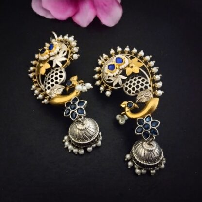 Jaali sunheri mayuri ear cuff jhumki - 2