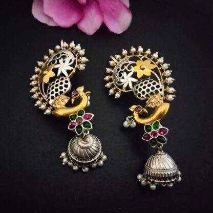 Jaali sunheri mayuri ear cuff jhumki - 1