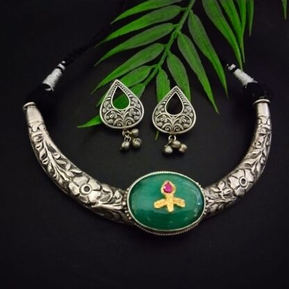 Chitai - mint  inlay hasli set