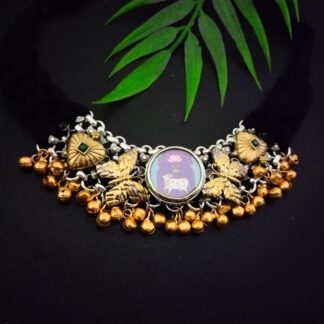 Braided ghungroo fusion - 7 black/nandi