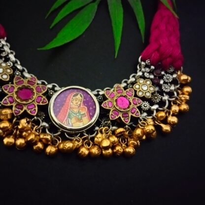 Braided ghungroo fusion - 3 pink /begum noor - Image 2