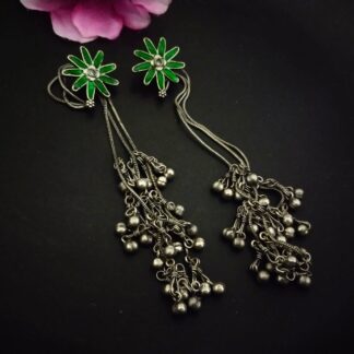 Kashmiri earrings - green