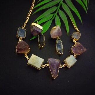 Contemporary druzy  neckpiece set  -1