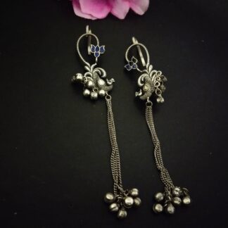 Kashmiri ear cuffs - navy