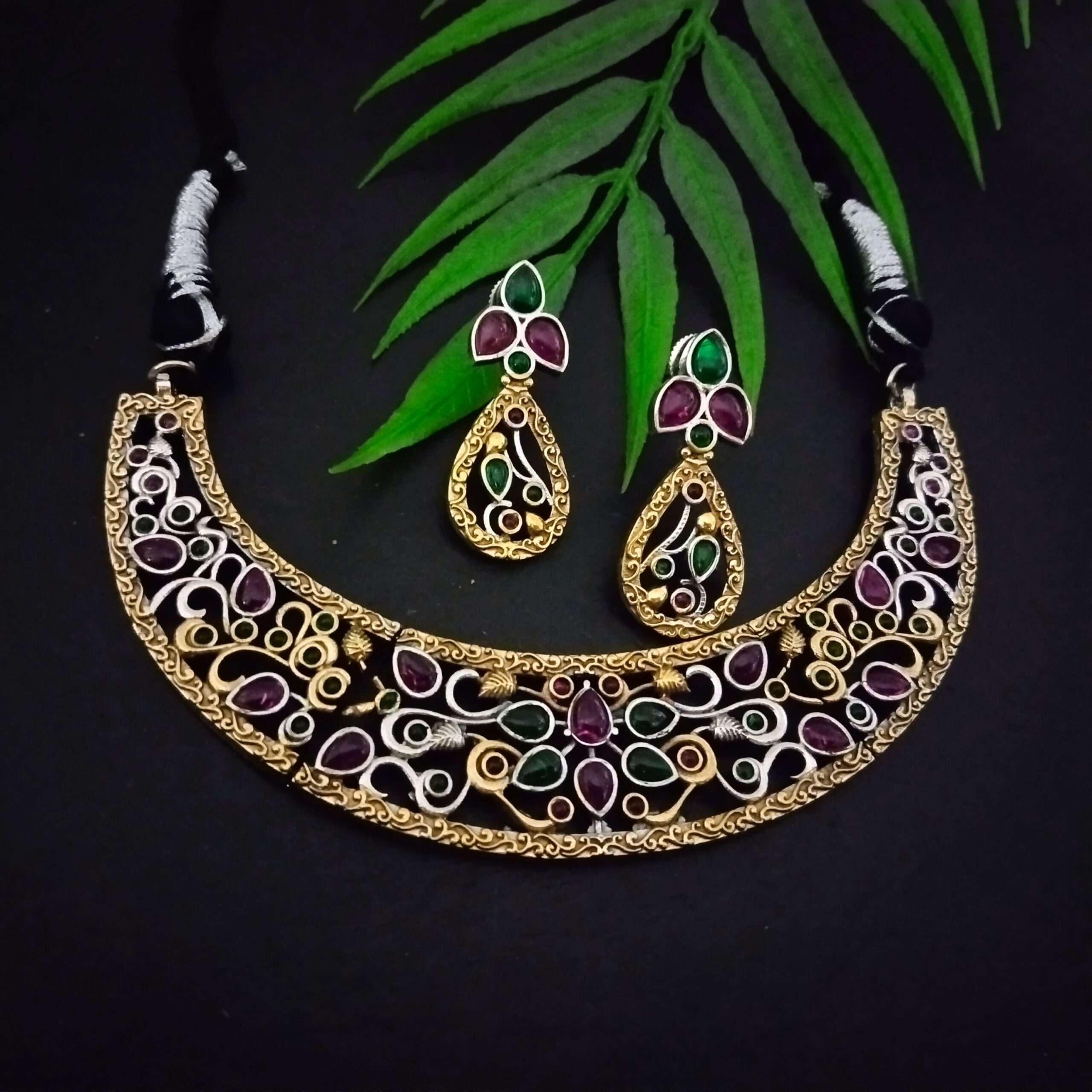 Hasli floral choker set -2