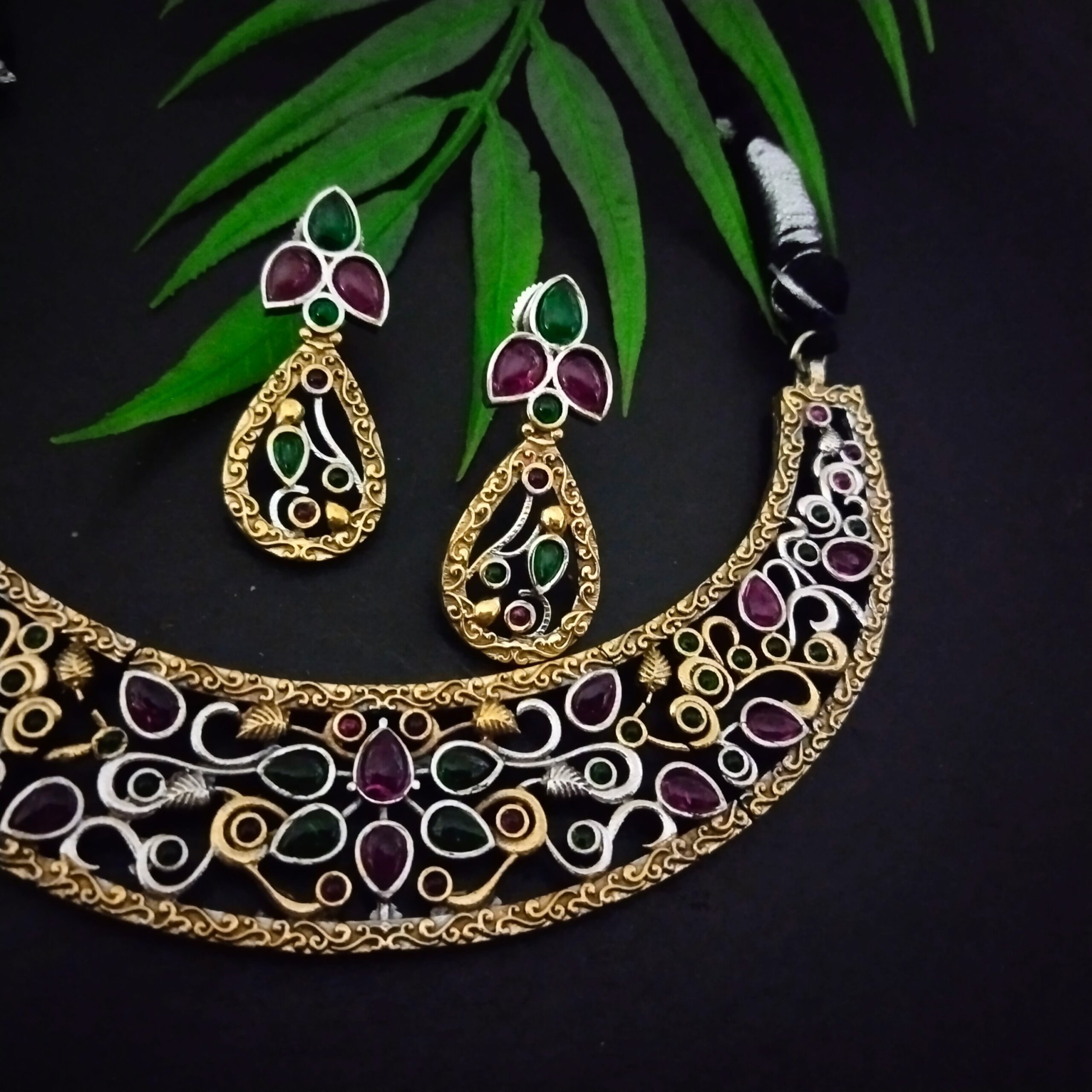 Hasli floral choker set -2 - Image 2