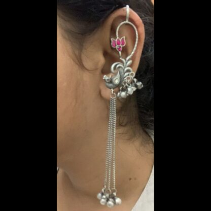 Kashmiri ear cuffs - green - Image 2