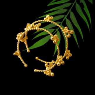 Twisted ghungroo cluster bangles - gold