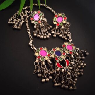 Colourful floral glass set