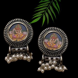 Round Ganesha Taveez studs