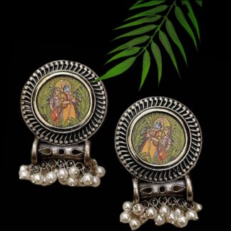 Round Radha Krishna Taveez studs