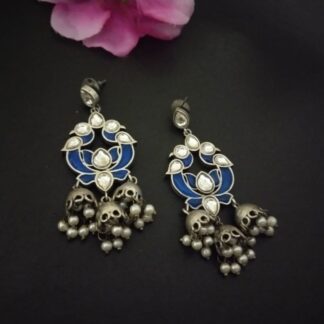 Ornate kamal jhumkis- 2