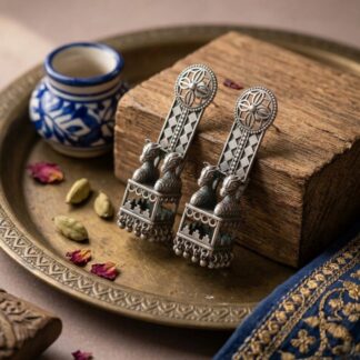 Ghoda rath jhumka - chandi