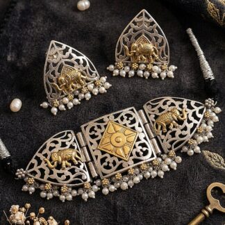 Jaali haathi choker set GJ - 2