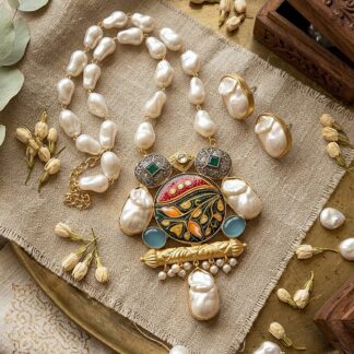 Tanjore mop neckpiece set - 2