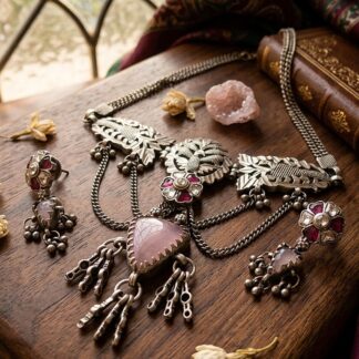 Jaali chandi floral choker set  - 2