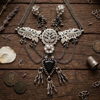 Jaali chandi floral choker set  - 5