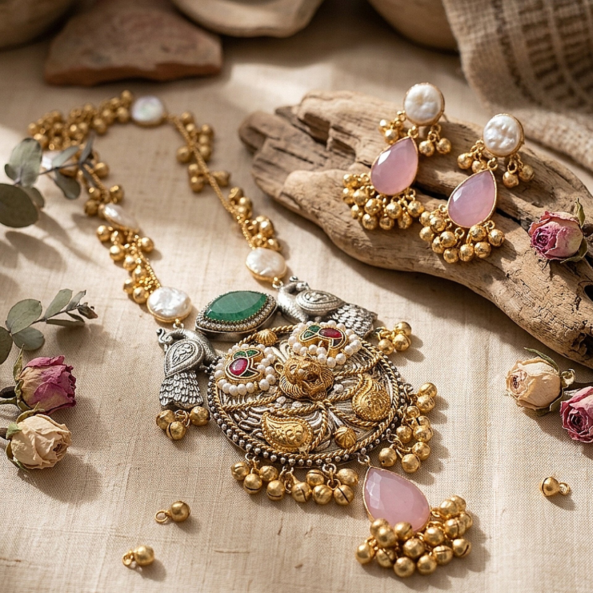 Kashmiri fusion neckpiece set - 4