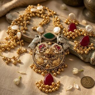 Kashmiri fusion neckpiece set - 3