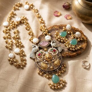 Kashmiri fusion neckpiece set - 2