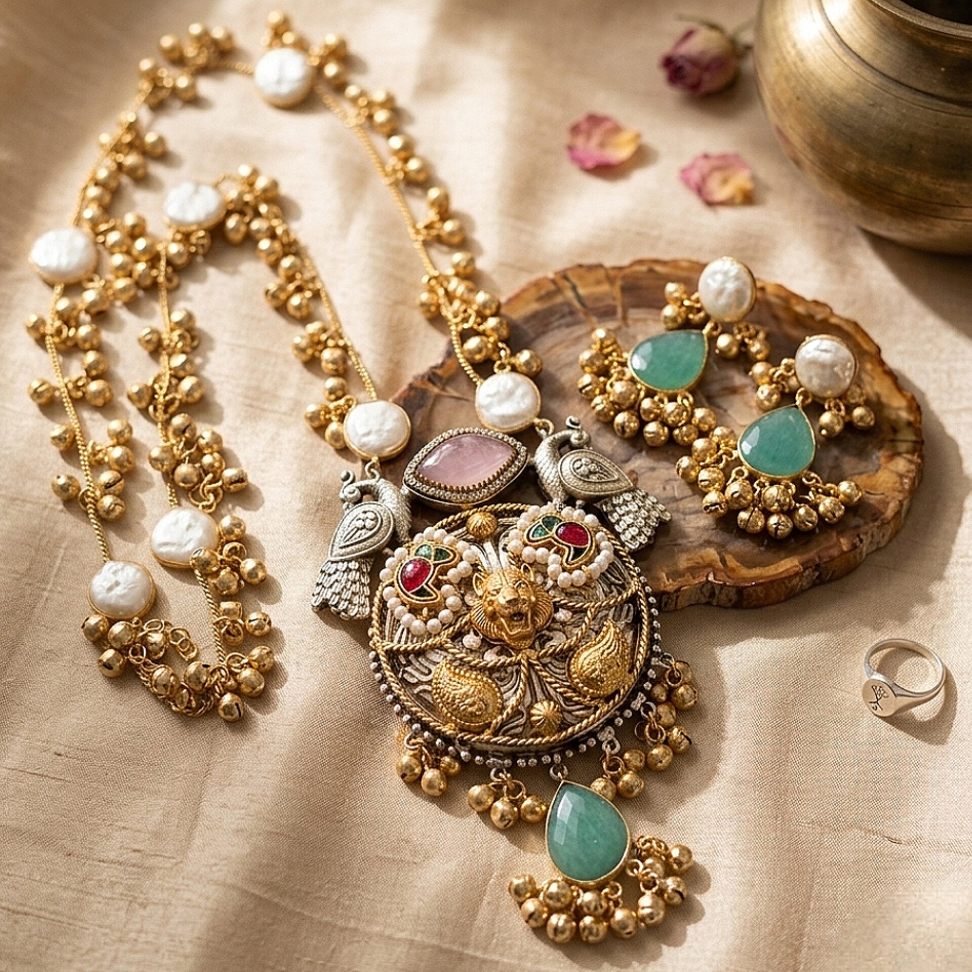Kashmiri fusion neckpiece set - 2
