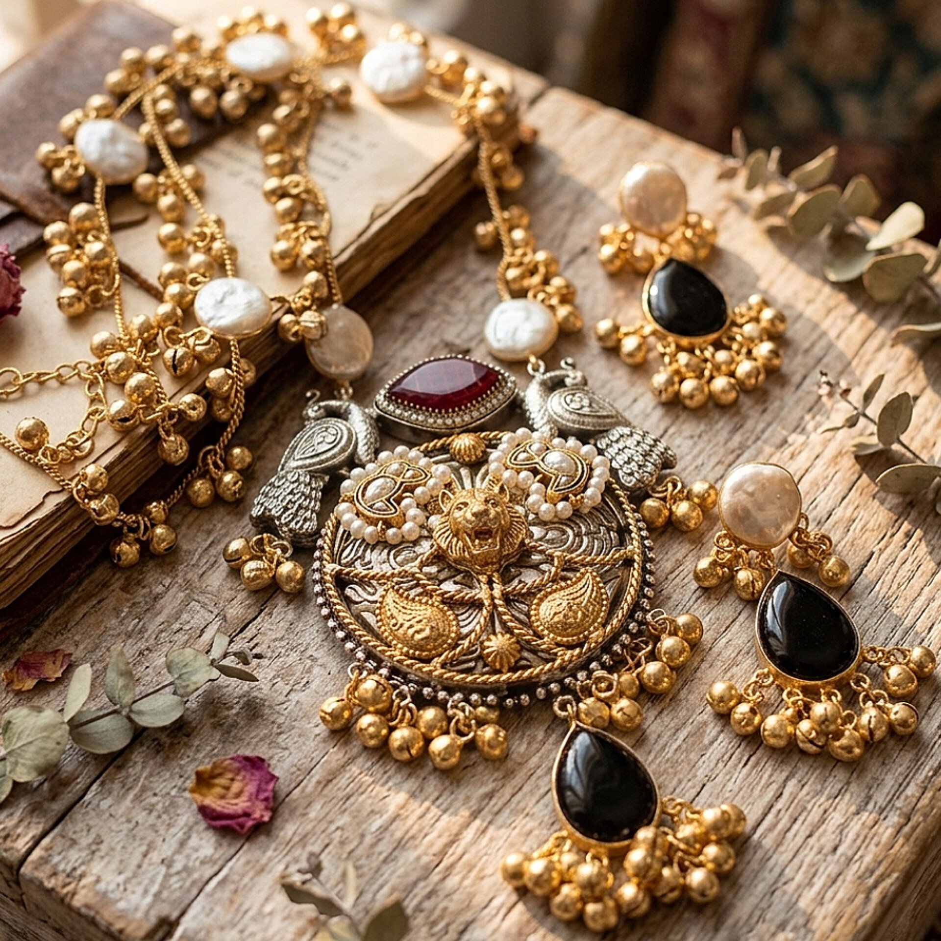 Kashmiri fusion neckpiece set - 1